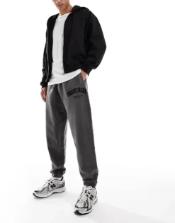 Tommy Jeans Varsity Washed Relaxed Joggers In Grey For Men -Tomeans Store 207792748 4