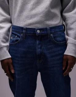 Tommy Jeans Isaac Relaxed Tapered Jeans In Dark Wash For Men Denim Dark -Tomeans Store 207794694 4