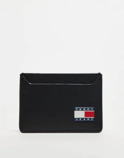Tommy Jeans Heritage Leather Card Holder In Black For Men -Tomeans Store 207794805 1 black 1