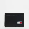 Tommy Jeans Heritage Leather Card Holder In Black For Men