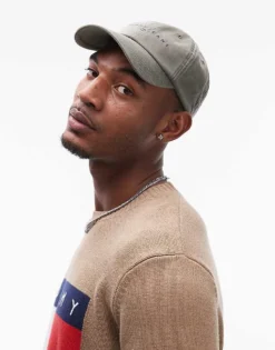 Tommy Jeans Linear Logo Cap In Washed Green For Men Pewter Green -Tomeans Store 207794816 3