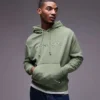 Tommy Jeans Tonal Logo Hoodie In Washed Green For Men Aruba Green