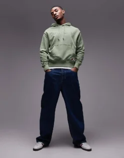 Tommy Jeans Tonal Logo Hoodie In Washed Green For Men Aruba Green -Tomeans Store 207794865 3