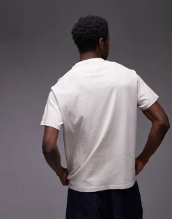 Tommy Jeans Large Paisley Flag T-shirt In Off White And Black For Men Newsprint -Tomeans Store 207794929 3