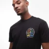 Tommy Jeans Colourful Crest Logo T-shirt In Black For Men