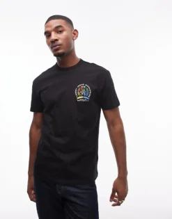 Tommy Jeans Colourful Crest Logo T-shirt In Black For Men -Tomeans Store 207795060 4
