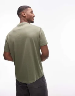 Tommy Jeans Small Linear Logo T-shirt In Army Green For Men Aruba Green -Tomeans Store 207795450 3