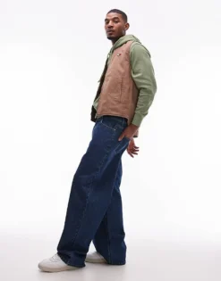 Tommy Jeans Denim Gilet In Brown For Men Vintage Camel -Tomeans Store 207795602 3