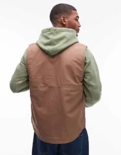 Tommy Jeans Denim Gilet In Brown For Men Vintage Camel -Tomeans Store 207795602 4