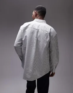 Tommy Jeans Oxford Shirt With Crest Logo In Navy Stripe For Men Dark Night Navy / E -Tomeans Store 207795633 4