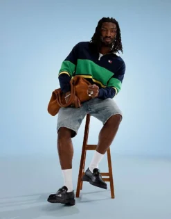 Tommy Jeans Zip Colorblock Rugby Top In Navy And Green For Men Dark Night Navy -Tomeans Store 207795717 1 darknightnavy 1