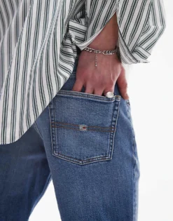 Tommy Jeans Scanton Slim Turn Up Denim Shorts In Medium Wash For Men Denim Medium -Tomeans Store 207795768 4