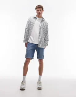 Tommy Jeans Scanton Slim Turn Up Denim Shorts In Medium Wash For Men Denim Medium -Tomeans Store 207795768 5