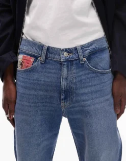 Tommy Jeans Ryan Slim Straight Jeans In Mid Blue For Men Denim Medium -Tomeans Store 207795840 5