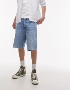 Tommy Jeans Isaac Crest Pocket Relaxed Denim Jorts In Light Wash For Men Denim Light -Tomeans Store 207795913 4