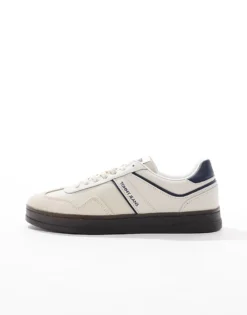 Tommy Jeans Greenwich Trainers In Off White And Blue For Men Newsprint -Tomeans Store 207795934 5