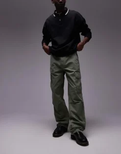 Tommy Jeans Jamie Relaxed Straight Cargo Trousers In Green For Men Aruba Green