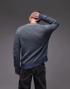 Tommy Jeans Badge Logo Knitted Sweater In Navy For Men Dark Night Navy -Tomeans Store 207796261 3