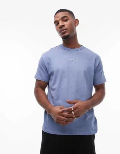 Tommy Jeans Small Linear Logo T-shirt In Light Blue For Men Colorado Blue -Tomeans Store 207796309 1 coloradoblue 1