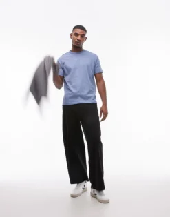 Tommy Jeans Small Linear Logo T-shirt In Light Blue For Men Colorado Blue -Tomeans Store 207796309 3