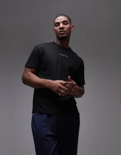 Tommy Jeans Small Linear Logo T-shirt In Black For Men