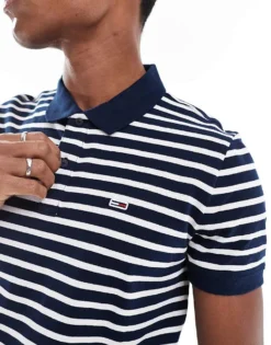 Tommy Jeans Slim Placket Polo In Multi For Men -Tomeans Store 208068344 4