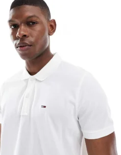 Tommy Jeans Slim Placket Polo In White For Men -Tomeans Store 208068927 3