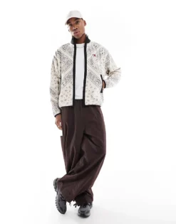 Tommy Jeans Zip Paisley Polar Fleece In Multi For Men -Tomeans Store 208069010 2