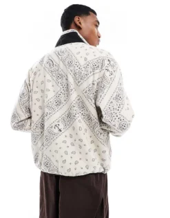 Tommy Jeans Zip Paisley Polar Fleece In Multi For Men -Tomeans Store 208069010 3