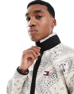 Tommy Jeans Zip Paisley Polar Fleece In Multi For Men -Tomeans Store 208069010 4