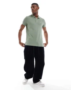 Tommy Jeans Slim Placket Polo In Olive Green For Men -Tomeans Store 208069125 3