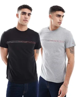 Tommy Jeans 2-pack Logo Slim T-shirts In Multi/black For Men -Tomeans Store 208154189 1 multiblack 1