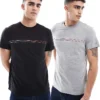 Tommy Jeans 2-pack Logo Slim T-shirts In Multi/black For Men