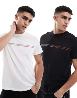 Tommy Jeans 2-pack Logo Slim T-shirts In Multi/ecru For Men -Tomeans Store 208154209 1 multiecru 1