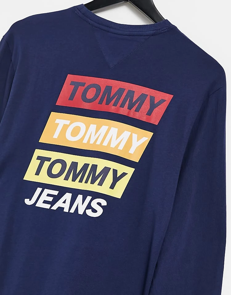Tommy Jeans Back Mountain Print Long Sleeve Top In Navy For Men Twilight Navy 3 Tommy Jeans Back Mountain Print Long Sleeve Top In Navy For Men Twilight Navy - Image 3